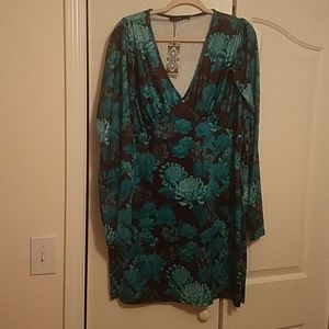 Teal print dress Size 18
